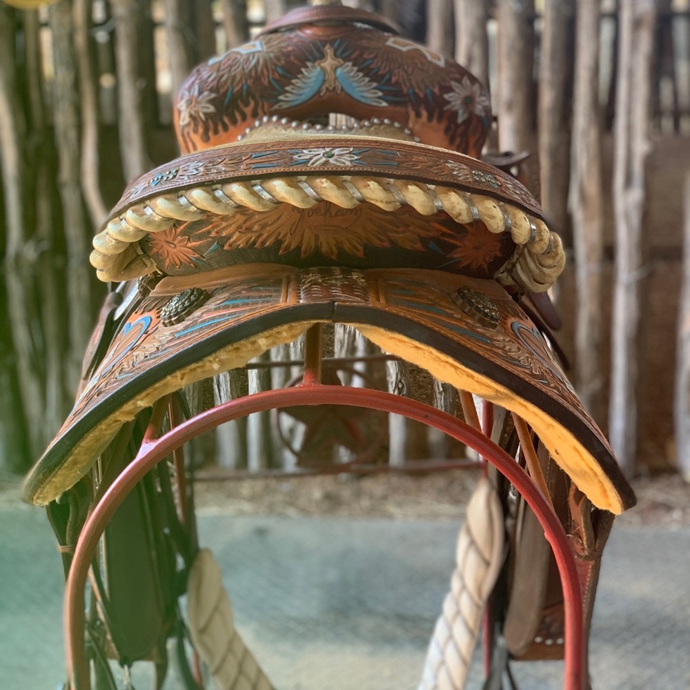 Yocham’s Custom Leather 14 Inch Barrel Saddle - Picture 4 of 14